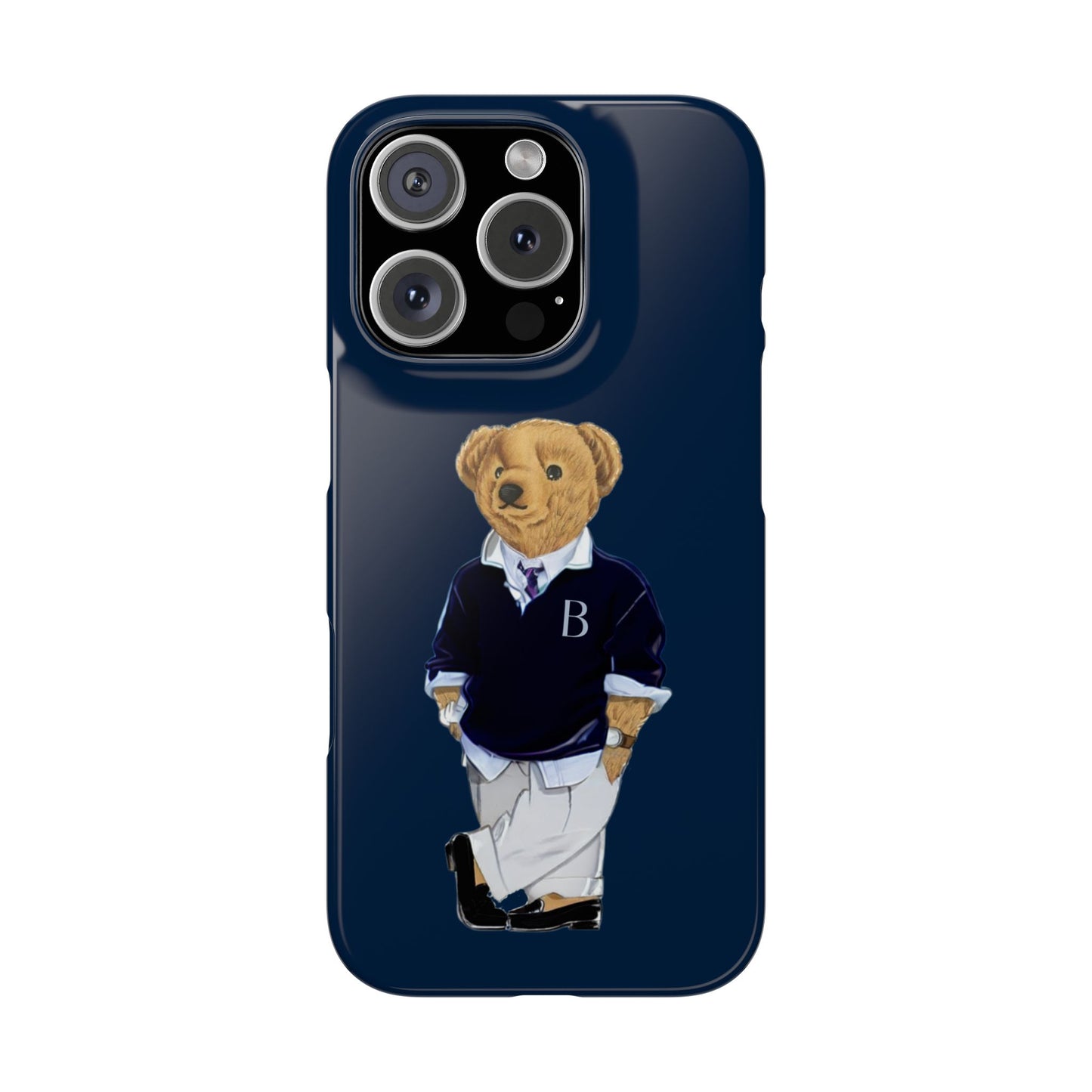 Dark Blue Bear Snap Case – Bold & Stylish