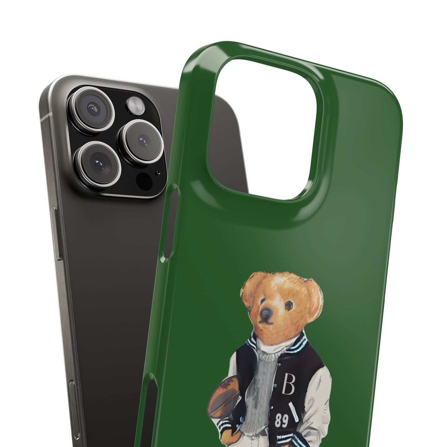 Dark Green Bear Snap Case – Bold & Stylish