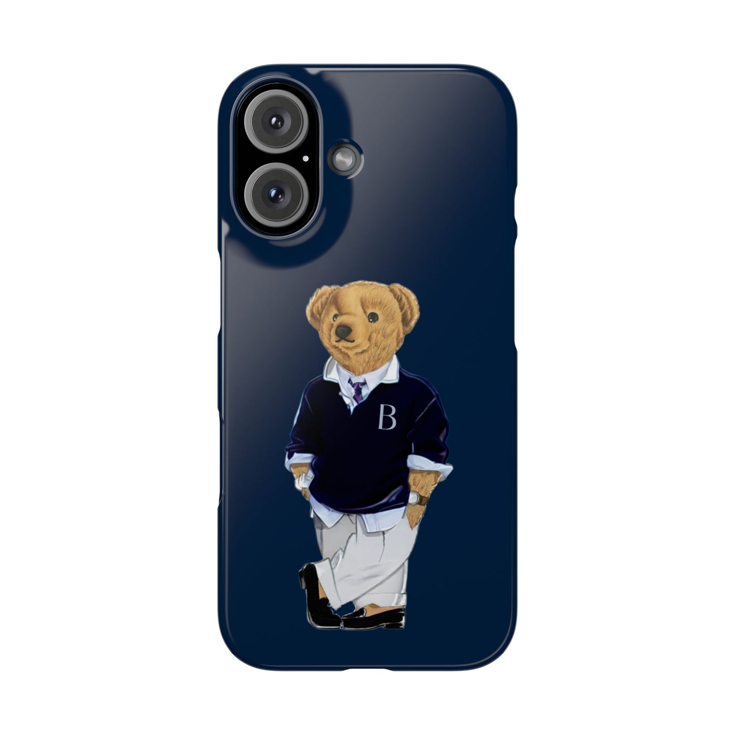 Dark Blue Bear Snap Case – Bold & Stylish