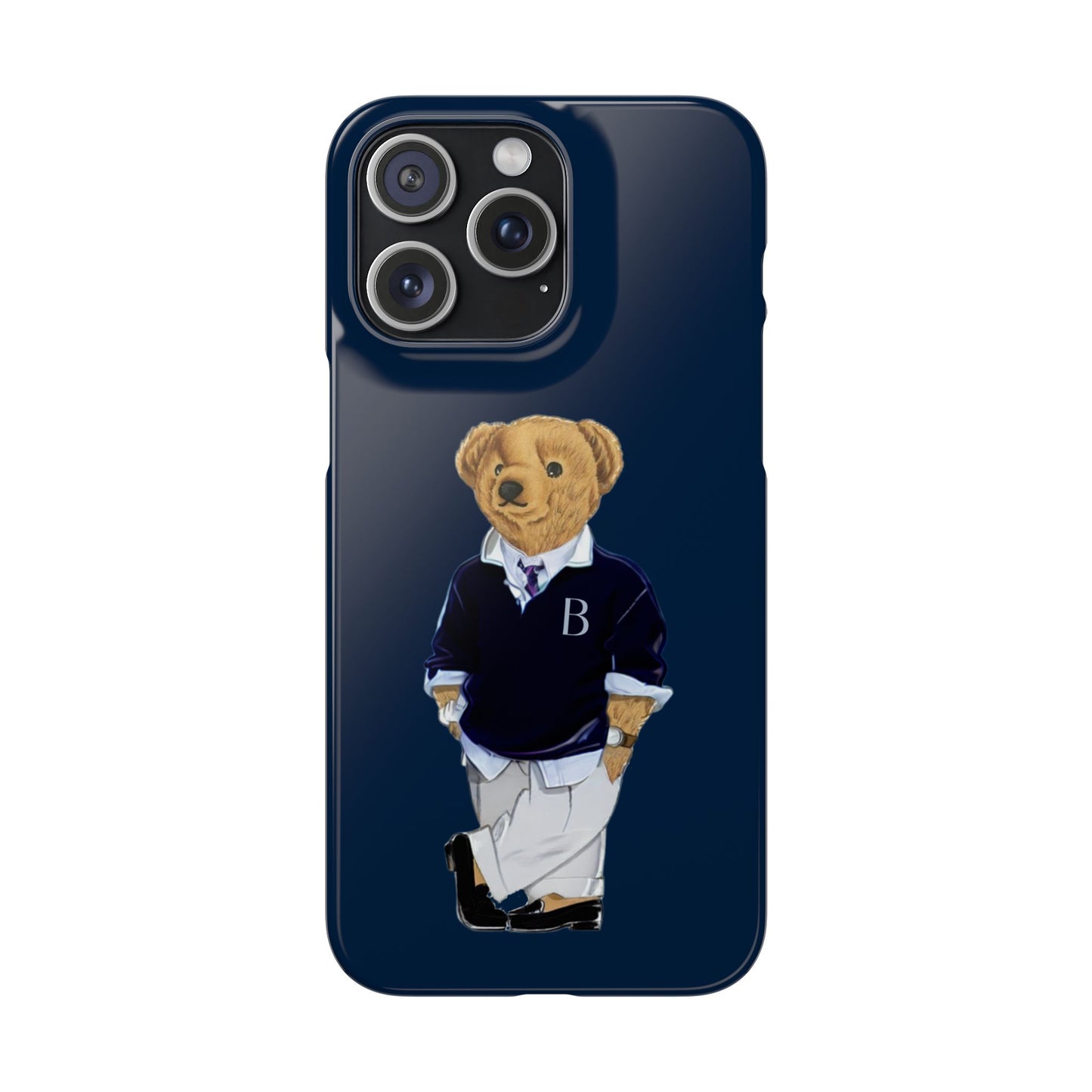 Dark Blue Bear Snap Case – Bold & Stylish