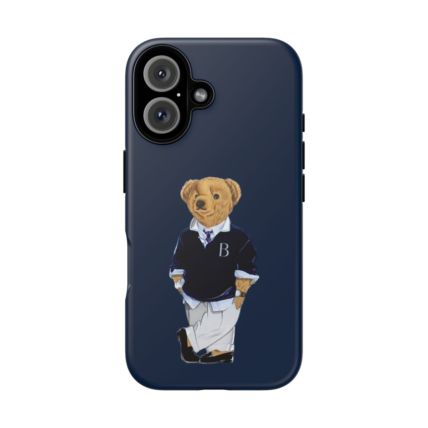 Dark Blue Bear Though Phone Case