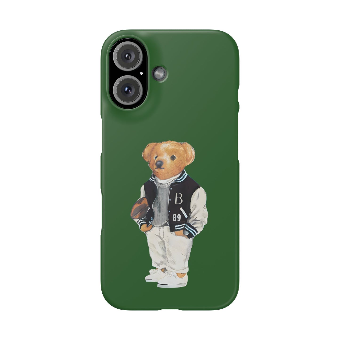 Dark Green Bear Snap Case – Bold & Stylish