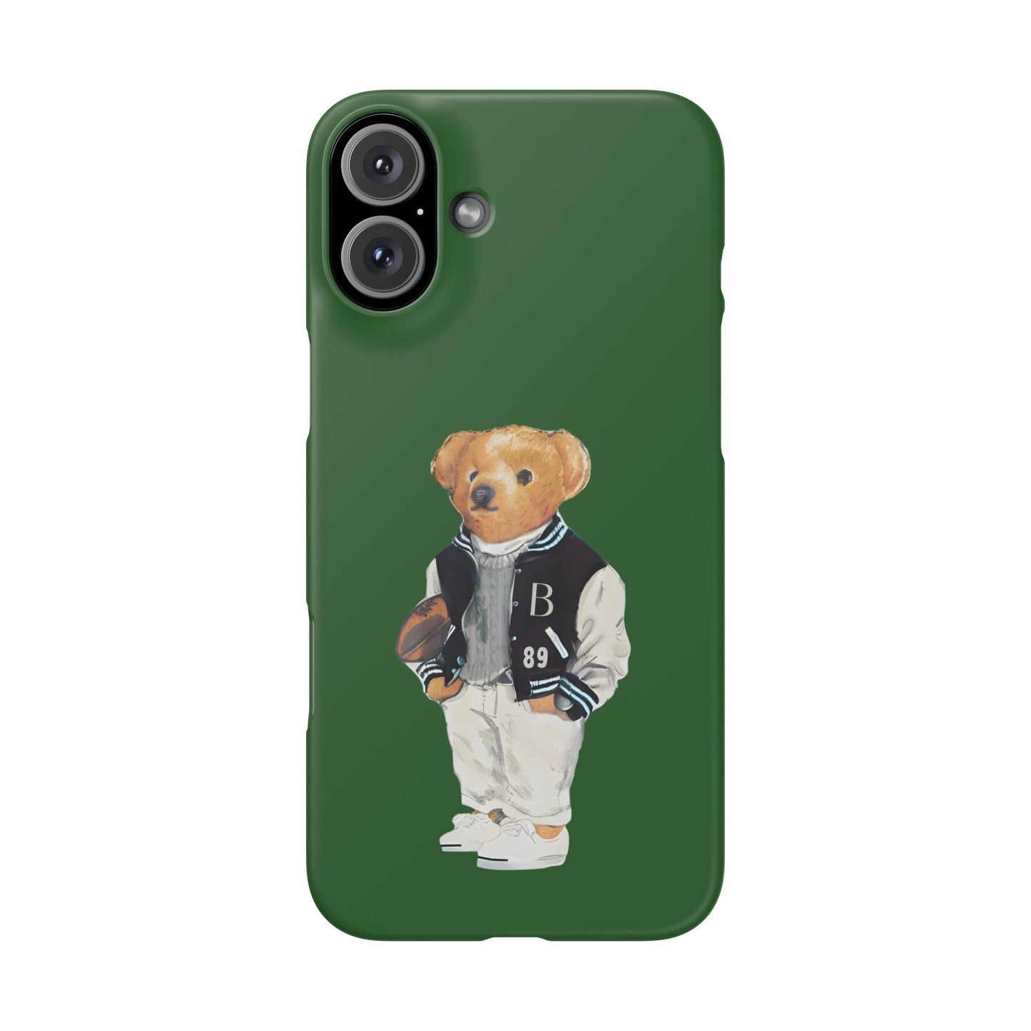 Dark Green Bear Snap Case – Bold & Stylish