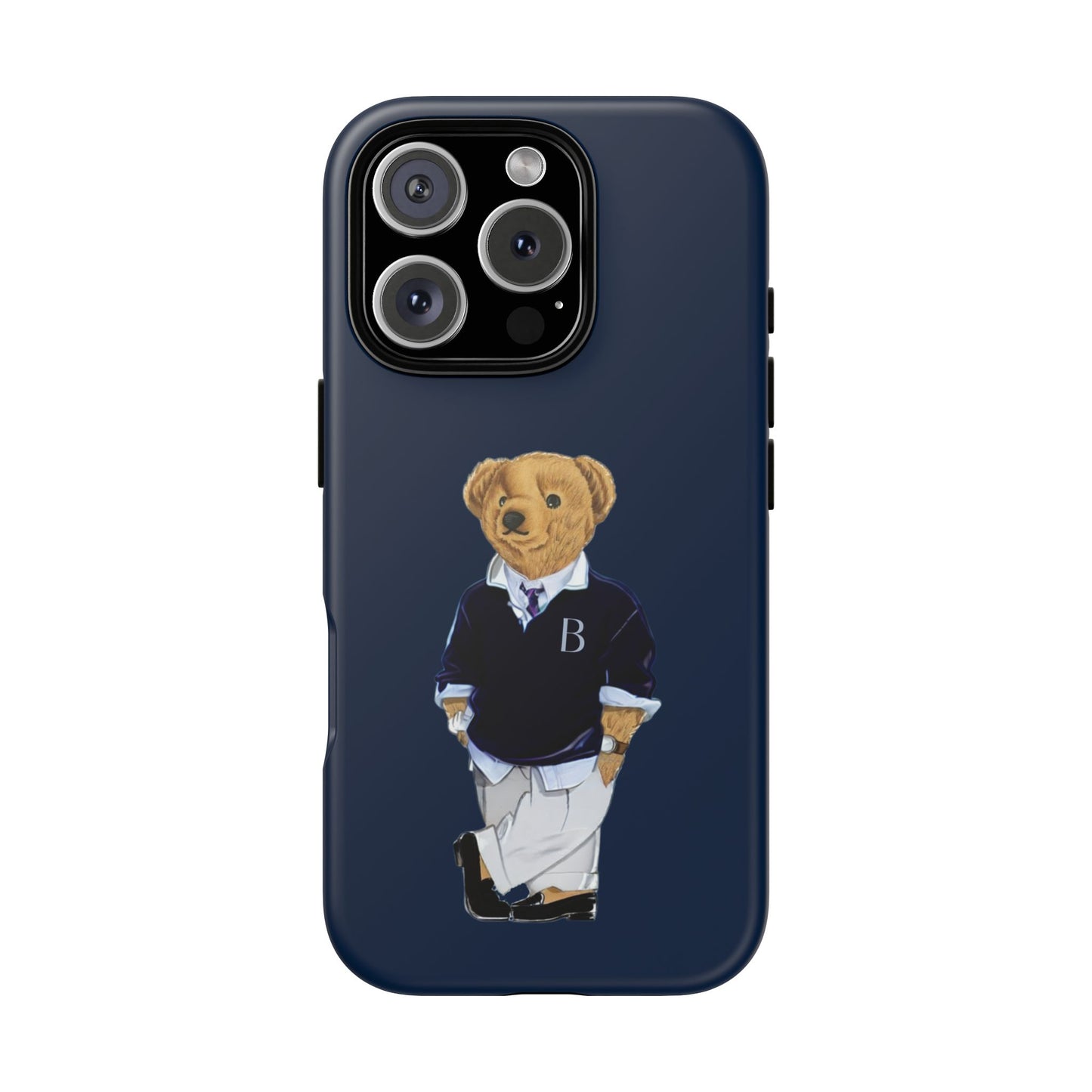 Dark Blue Bear Though Phone Case