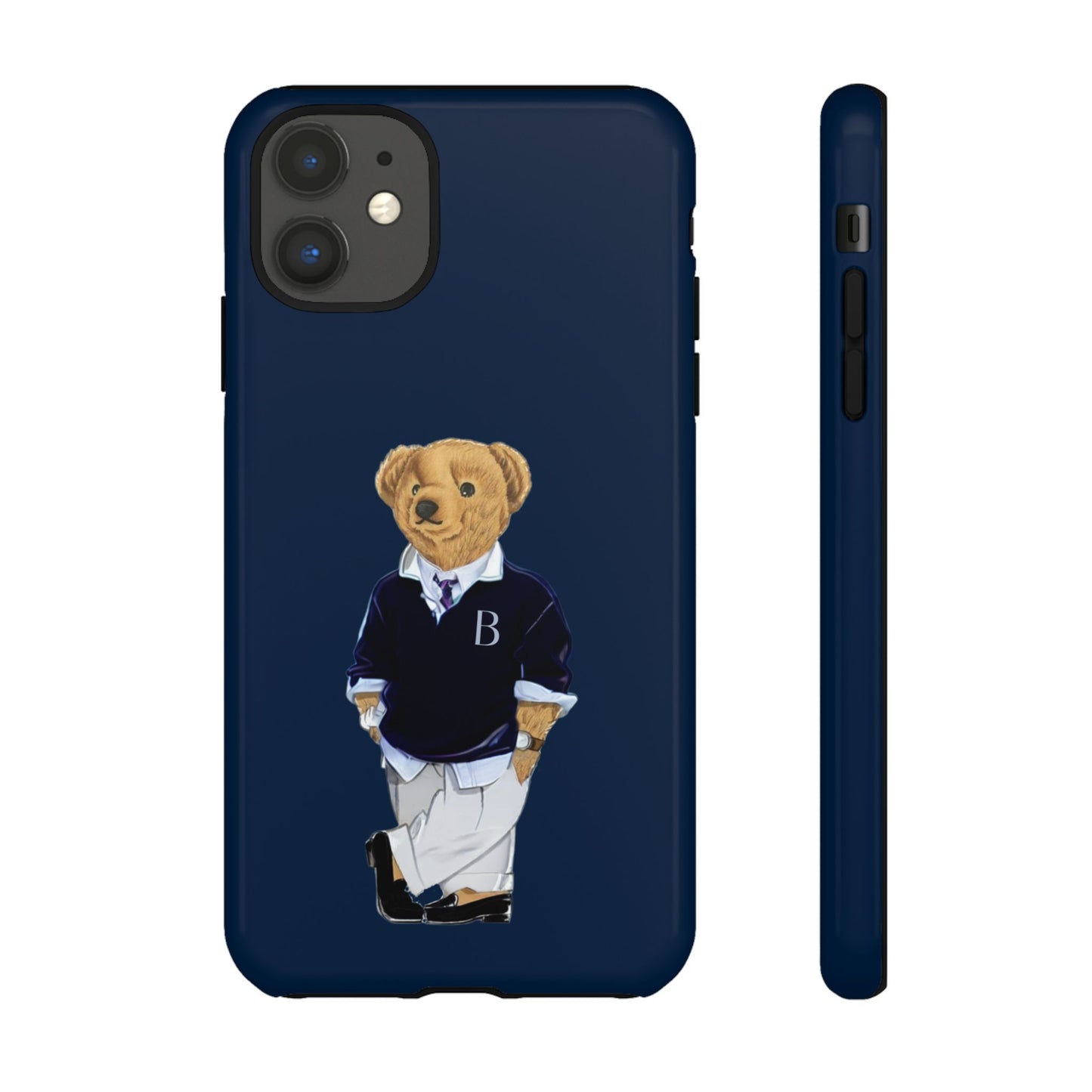 Dark Blue Bear Though Phone Case